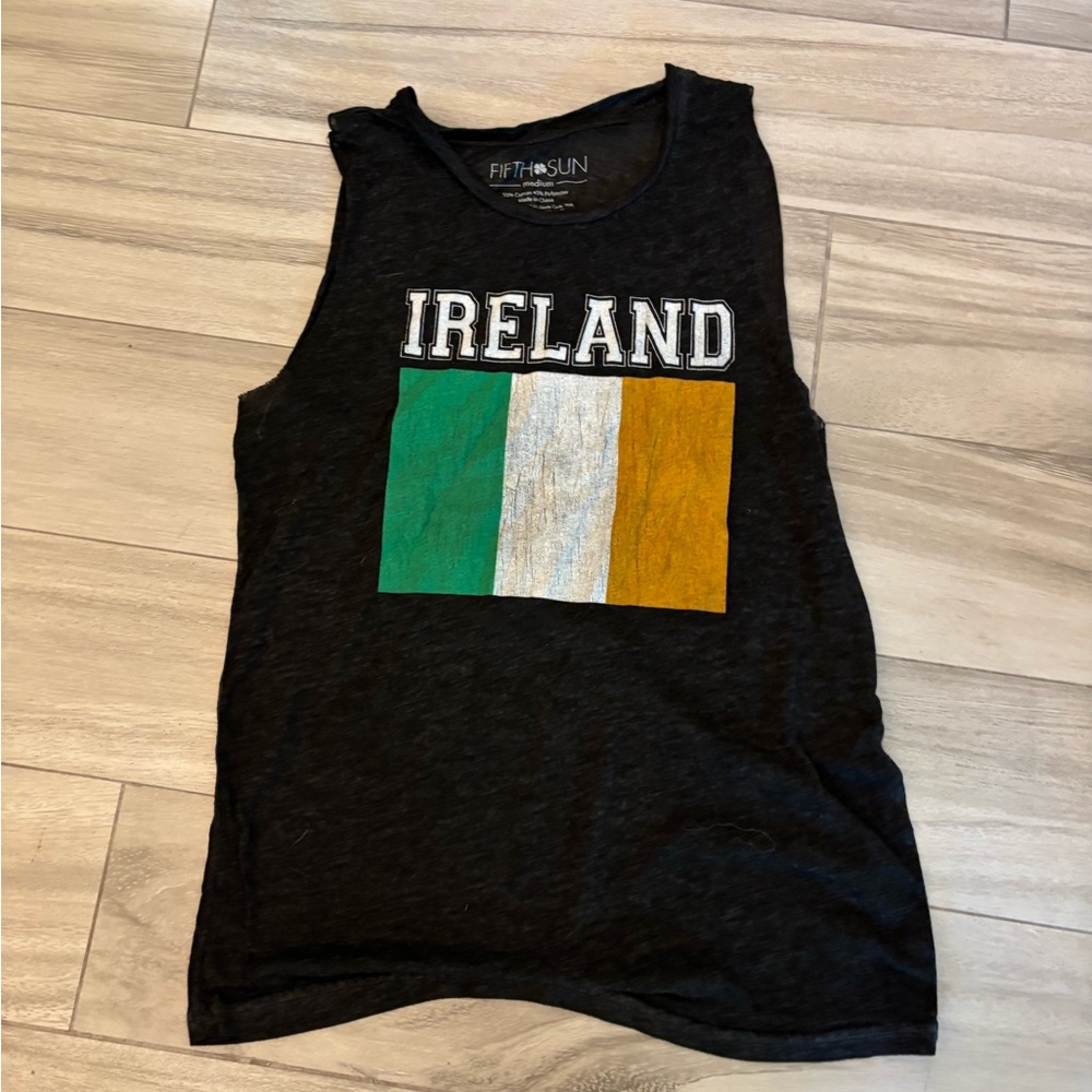 Fifth Sun Black Irish flag Tank Top